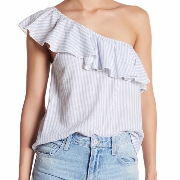 Melrose and Market one shoulder striped blouse - Picture 1 of 7
